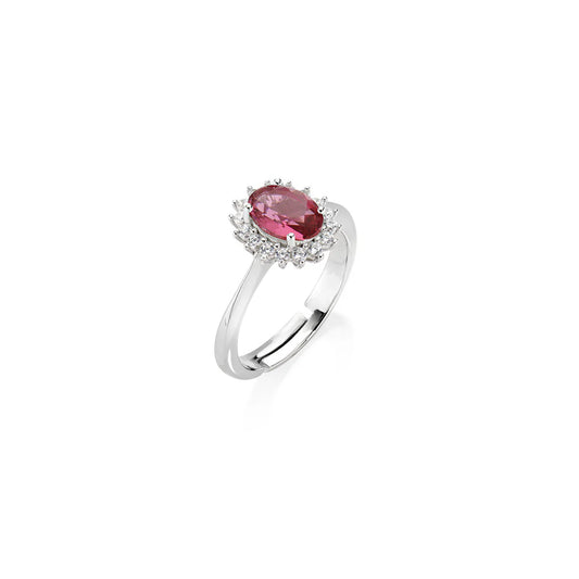 Anello Mini Royal Lady con Zircone Rosso Ciliegia - ANLDPBBCI3