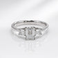 Anello Trilogy Diamanti Taglio Smeraldo in Oro Bianco 18 kt – Simmi Gioielli