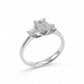 Anello Trilogy Diamanti Taglio Smeraldo in Oro Bianco 18 kt – Simmi Gioielli