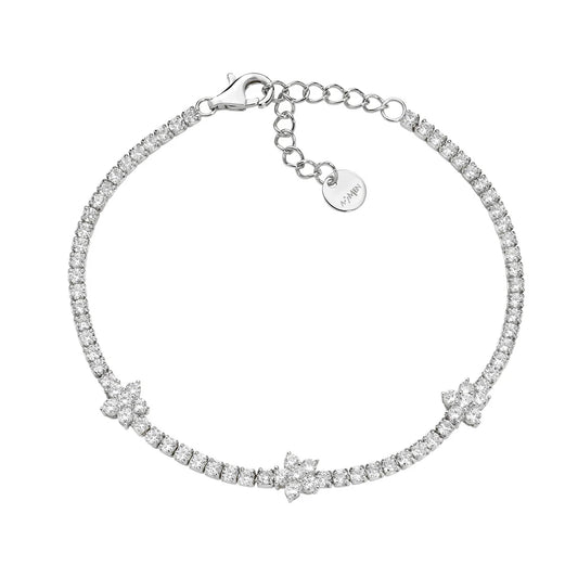 Bracciale Tennis Fiori con Zirconi - BTFIBBB16