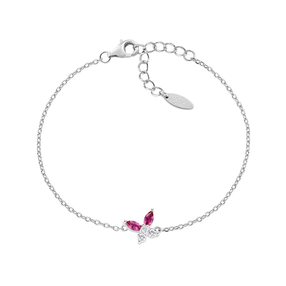 Bracciale Petali Rosso Ciliegia in Argento - BRBUTBBCI