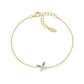 Bracciale Petali Verde Acqua Dorato in Argento - BRBUTGBVA