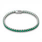 Bracciale Tennis in Oro Bianco con Smeraldi Naturali – Simmi Gioielli