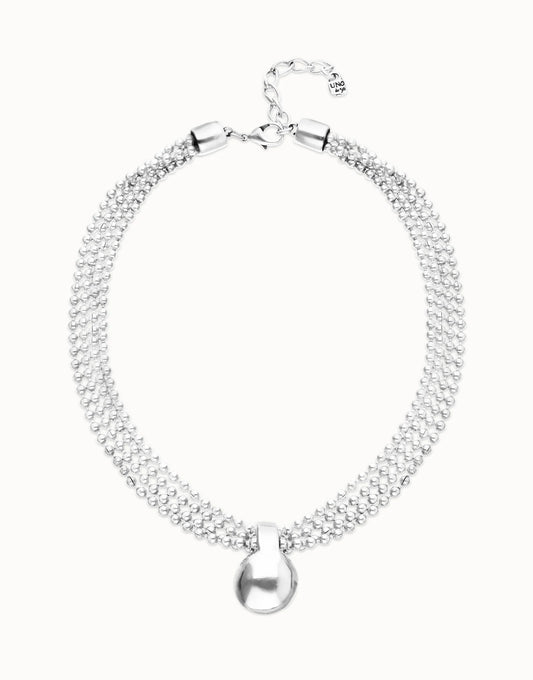 Collana Uno de 50 con fili argentati e sfera grande - COL2051