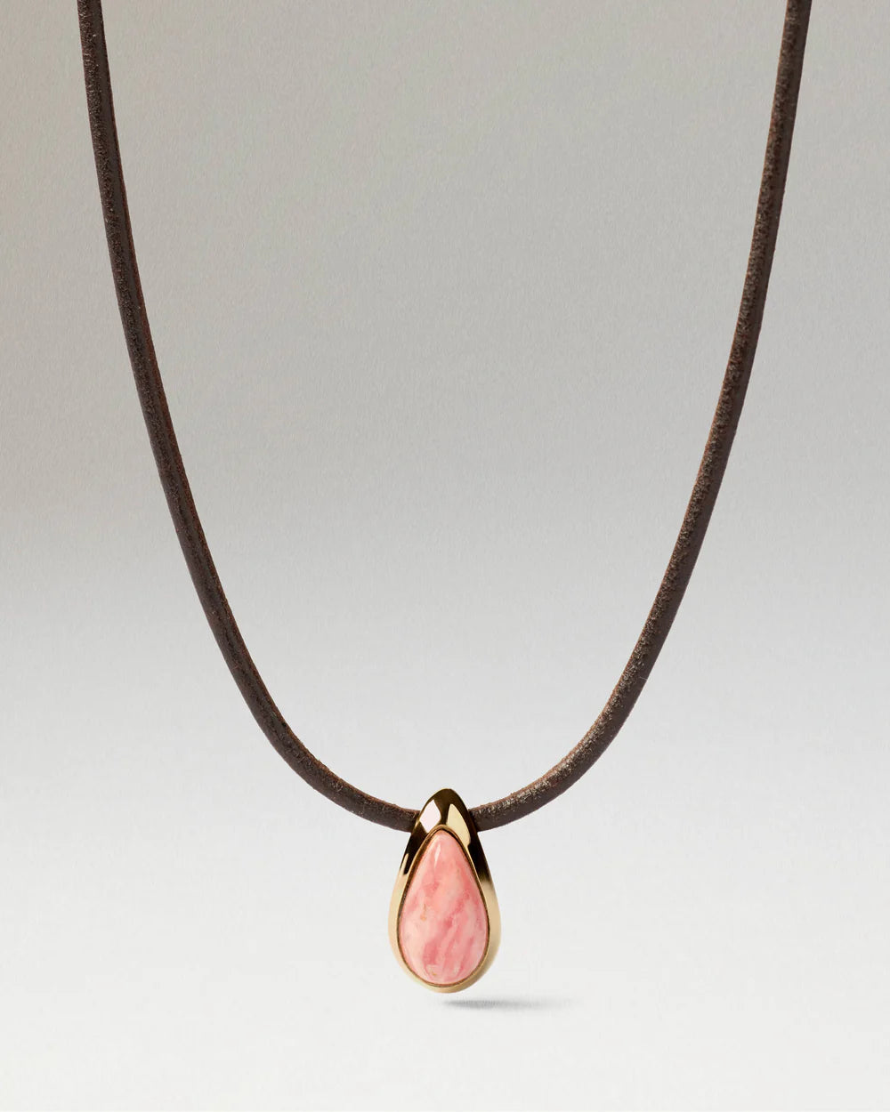 COLLANA A CORDINO LUNA IN RODOCROSITE - CO01-B49-U