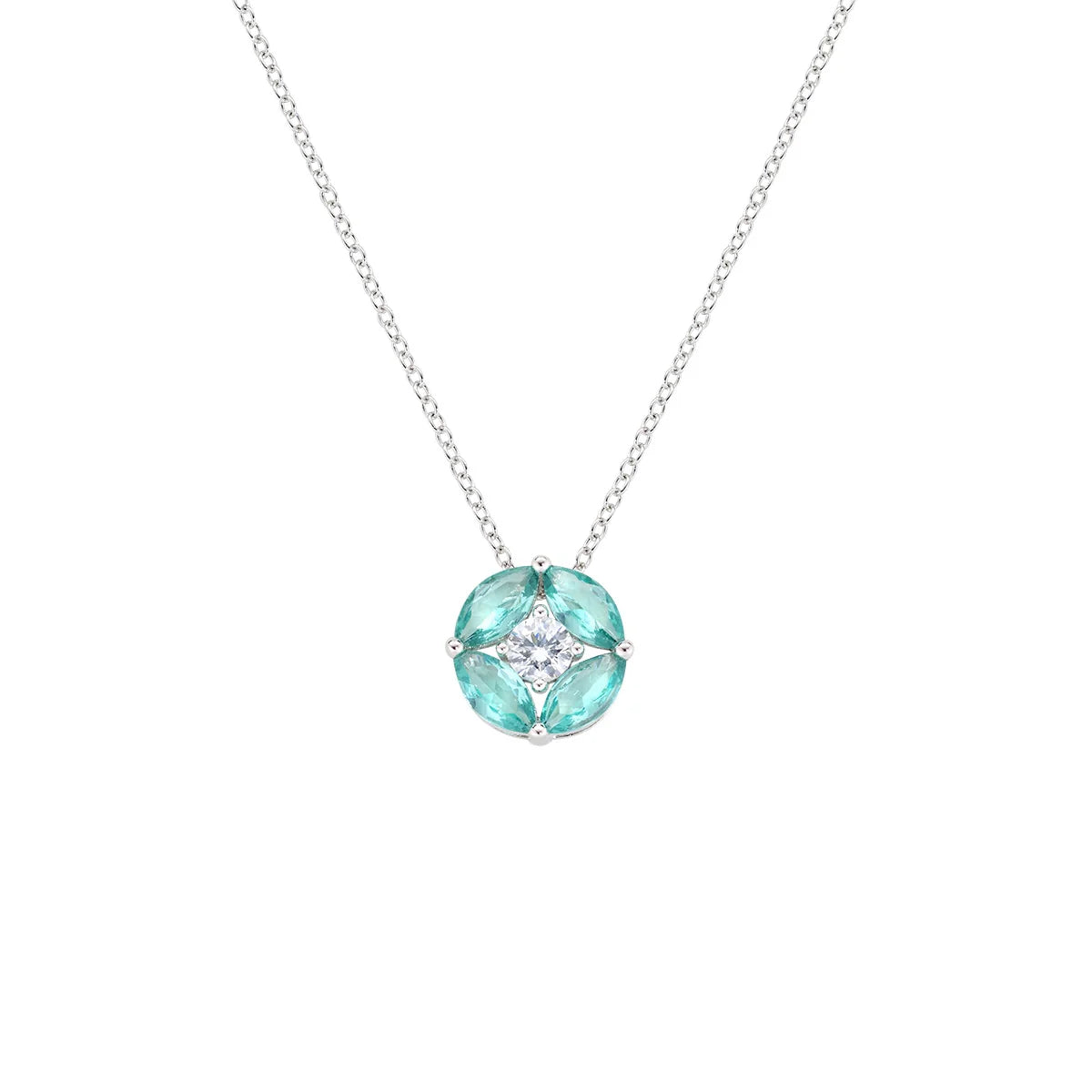 Collana Aura Verde Acqua in Argento - CLPKABVAZ