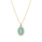 Collana mini Medaglia Miracolosa smaltata Turchese - CLMISMGPE