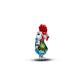 Disney Moana Heihei charm in argento sterling with bianco and nero vetro di Murano, rosso, blu and shimmeanello smalto verde - 794644C01