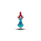 Disney Moana Heihei charm in argento sterling with bianco and nero vetro di Murano, rosso, blu and shimmeanello smalto verde - 794644C01