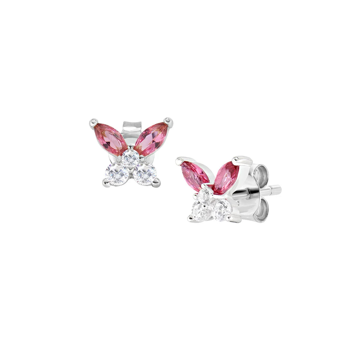 Orecchini a Lobo Petali Rosso Ciliegia in Argento - EBUTBBCI