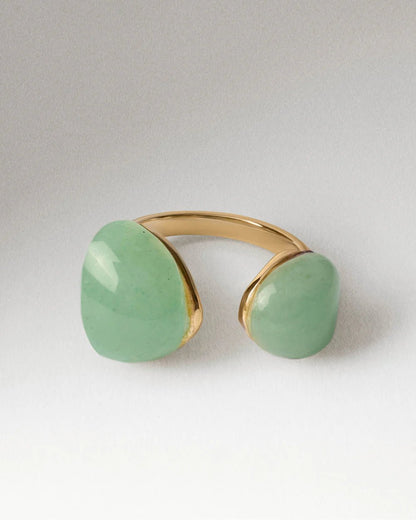 ANELLO AVVENTURINA VERDE GRAVITY - ANB1-D39-08 - Simmi Gioiellerie -Anelli