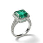 Anello con Smeraldo carré e Diamanti in Oro Bianco 18 Carati – Simmi Gioielli - Simmi Gioiellerie - Anelli