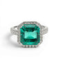 Anello con Smeraldo carré e Diamanti in Oro Bianco 18 Carati – Simmi Gioielli - Simmi Gioiellerie - Anelli