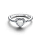 Anello Cuore in argento sterling con madreperla artificiale in bioresina bianca e zirconia cubica trasparente - 198421C11 - Simmi Gioiellerie -Anelli