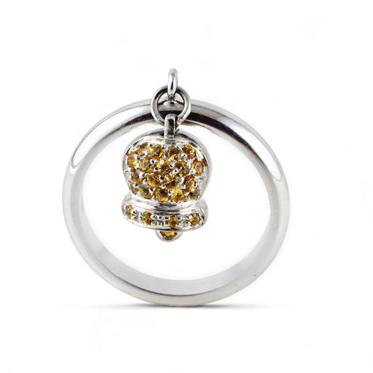 Anello da donna con campanella in oro e quarzo citrino - Simmi Gioielli - Simmi Gioiellerie - Anelli