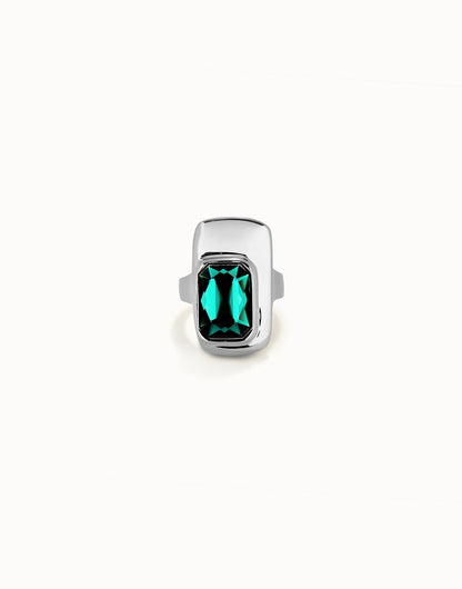 Anello da donna Uno de 50 placcato argento sterling con cristallo verde - ANI0829 - Simmi Gioiellerie - Anelli