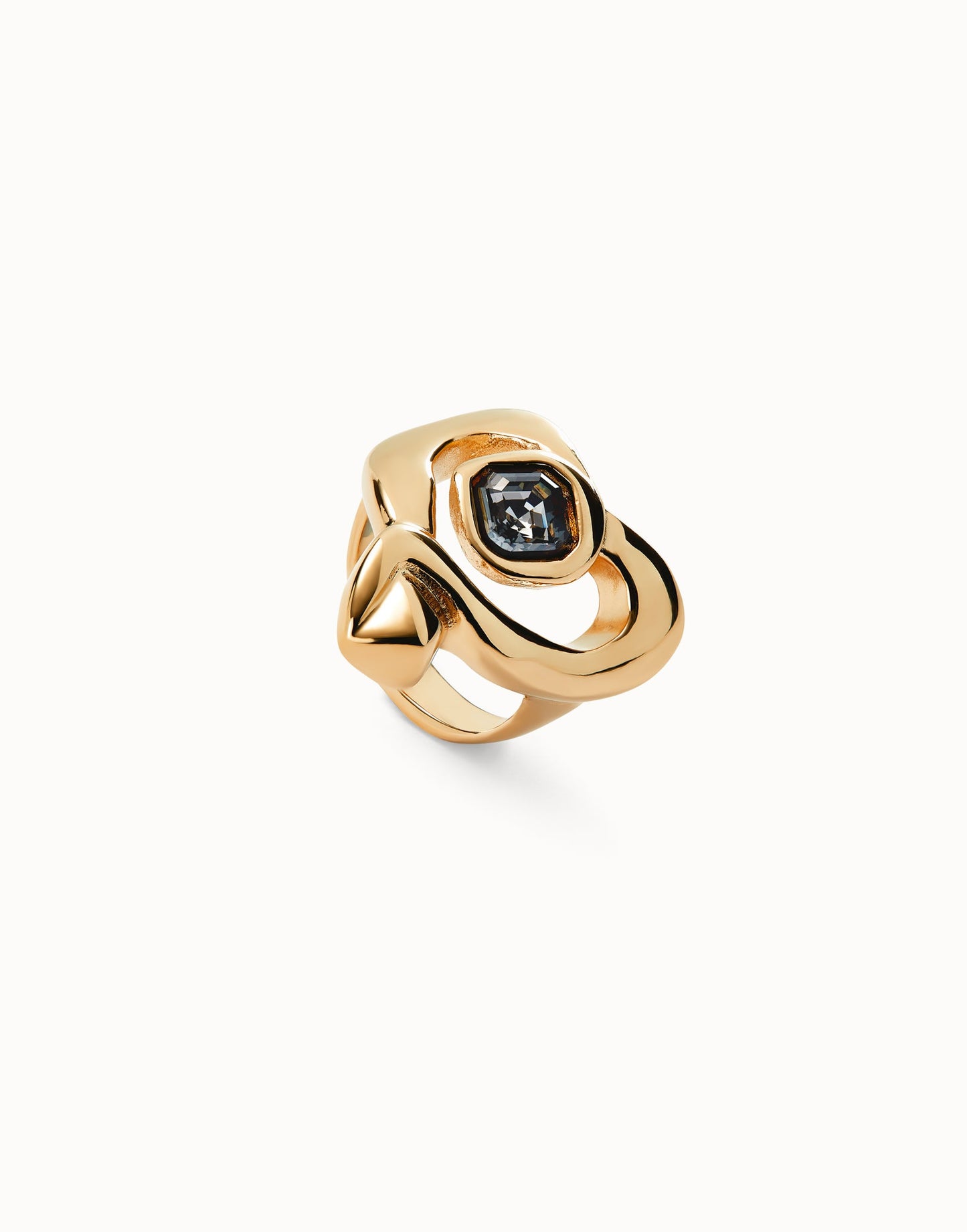 Anello da donna Uno de 50 placcato oro 18k con cuore grande - ANI0842 - Simmi Gioiellerie - Anelli