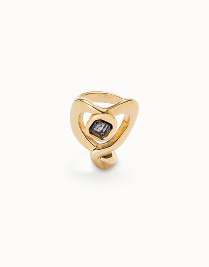 Anello da donna Uno de 50 placcato oro 18k con cuore grande - ANI0842 - Simmi Gioiellerie - Anelli