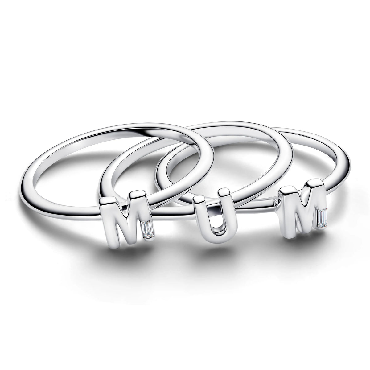 Anello divisibile MUM in argento sterling con zirconia cubica trasparente - 194458C01 - Simmi Gioiellerie -Anelli