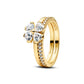 Anello divisibile Trifoglio placcato in oro 14k con zirconia cubica trasparente - 164507C01 - Simmi Gioiellerie -Anelli
