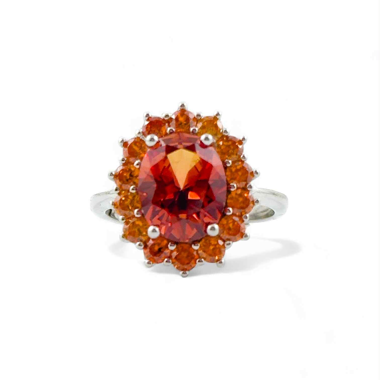 Anello donna in argento con quarzi idrotermali arancioni - Simmi Gioiellerie - Anelli