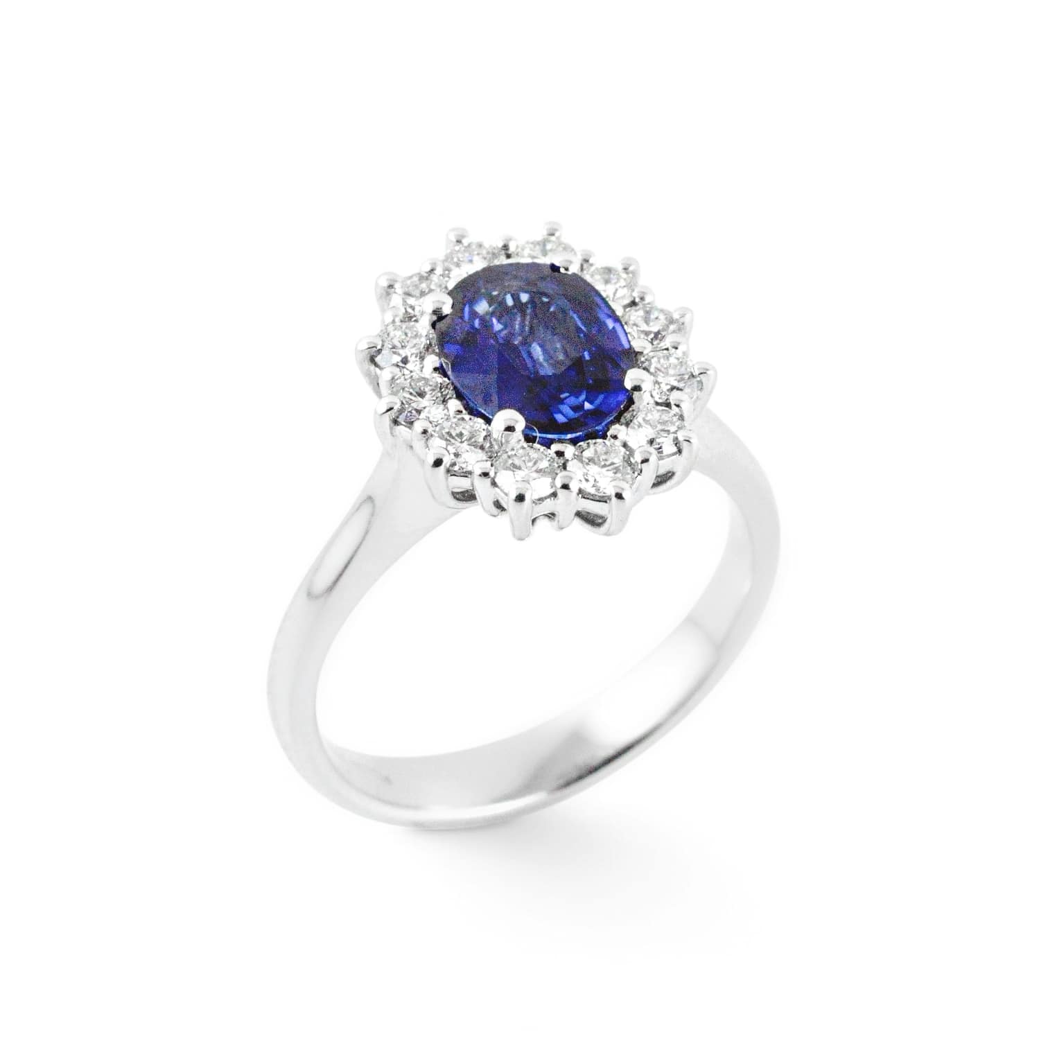 Anello donna in oro con zaffiro e diamanti - Davite e Delucchi - Simmi Gioiellerie - Anelli