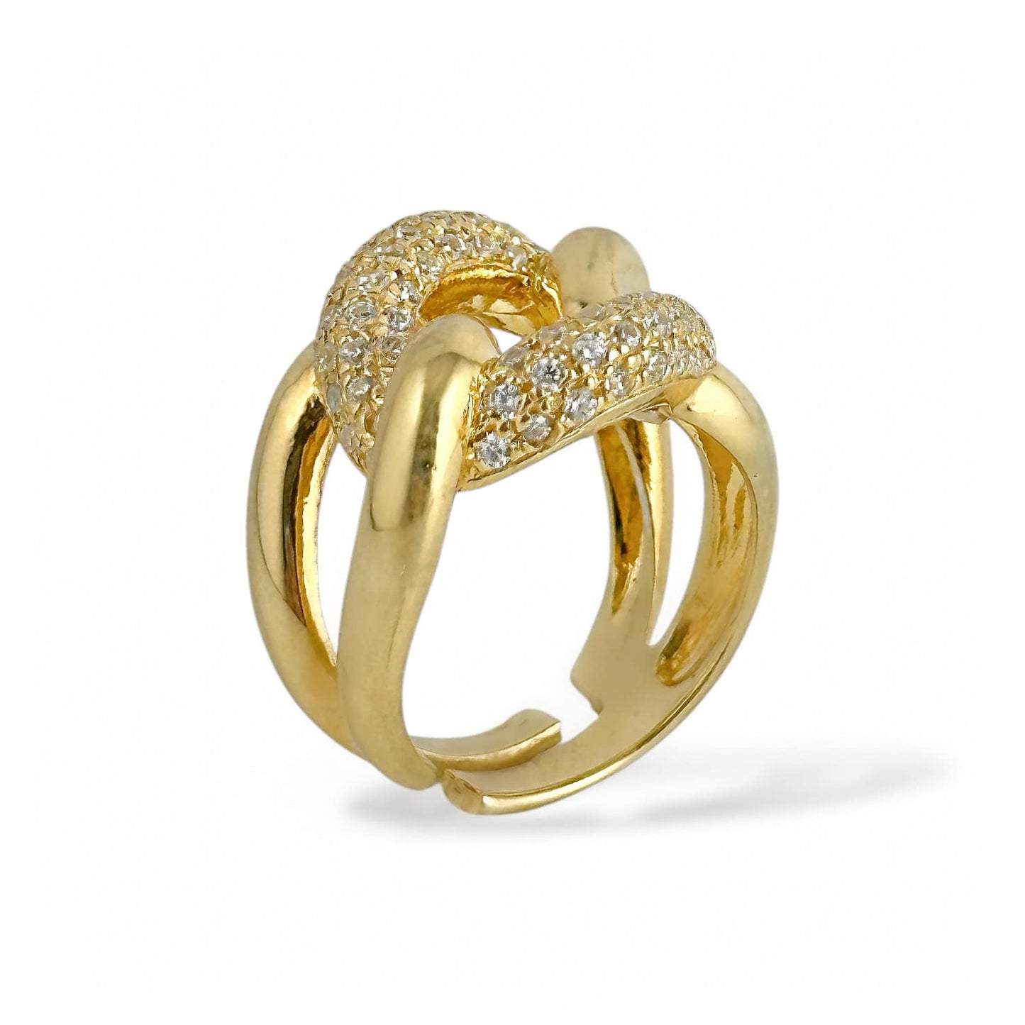 Anello Donna Modello Groumette in argento dorato e zirconi - Simmi Gioiellerie - Anelli