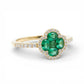 Anello Fiore in Oro Giallo con Smeraldi e Diamanti – Simmi Gioielli - Simmi Gioiellerie - Anelli