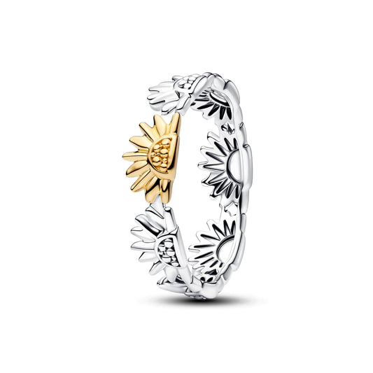 Anello Girasole in argento sterling e placcato in oro 14k - 164702C00 - Simmi Gioiellerie -Anelli