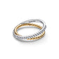 Anello in argento sterling e placcato oro 14k con zirconia cubica trasparente - 164827C01 - Simmi Gioiellerie -Anelli
