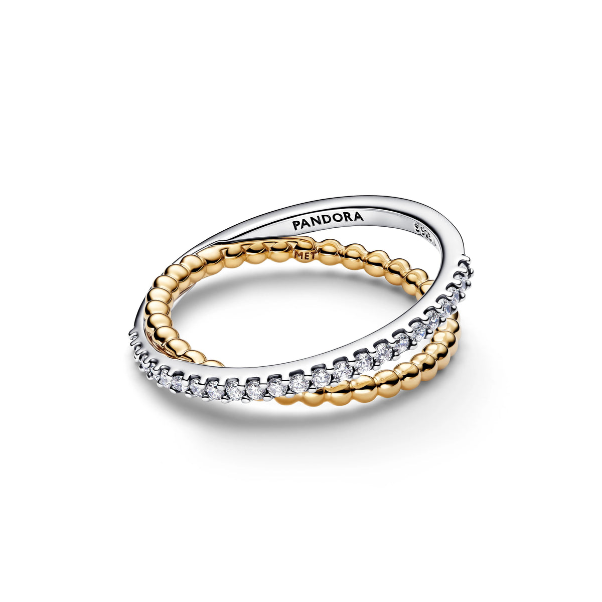 Anello in argento sterling e placcato oro 14k con zirconia cubica trasparente - 164827C01 - Simmi Gioiellerie -Anelli
