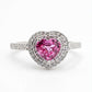 Anello in Oro Bianco 18kt con Zaffiro Rosa a Cuore e Doppia Corona di Diamanti – Simmi Gioielli - Simmi Gioiellerie - Anelli