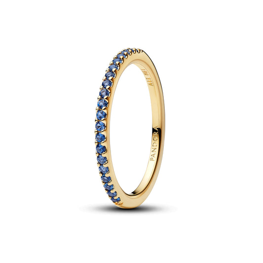 Anello placcato in oro 14k con cristallo azzurro cielo - 162999C02 - Simmi Gioiellerie -Anelli