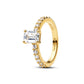 Anello placcato in oro 14k con zirconia cubica trasparente - 164506C01 - Simmi Gioiellerie -Anelli