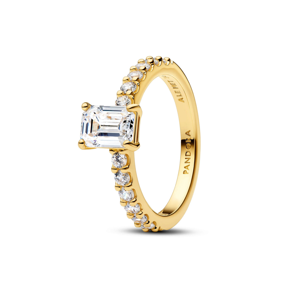 Anello placcato in oro 14k con zirconia cubica trasparente - 164506C01 - Simmi Gioiellerie -Anelli