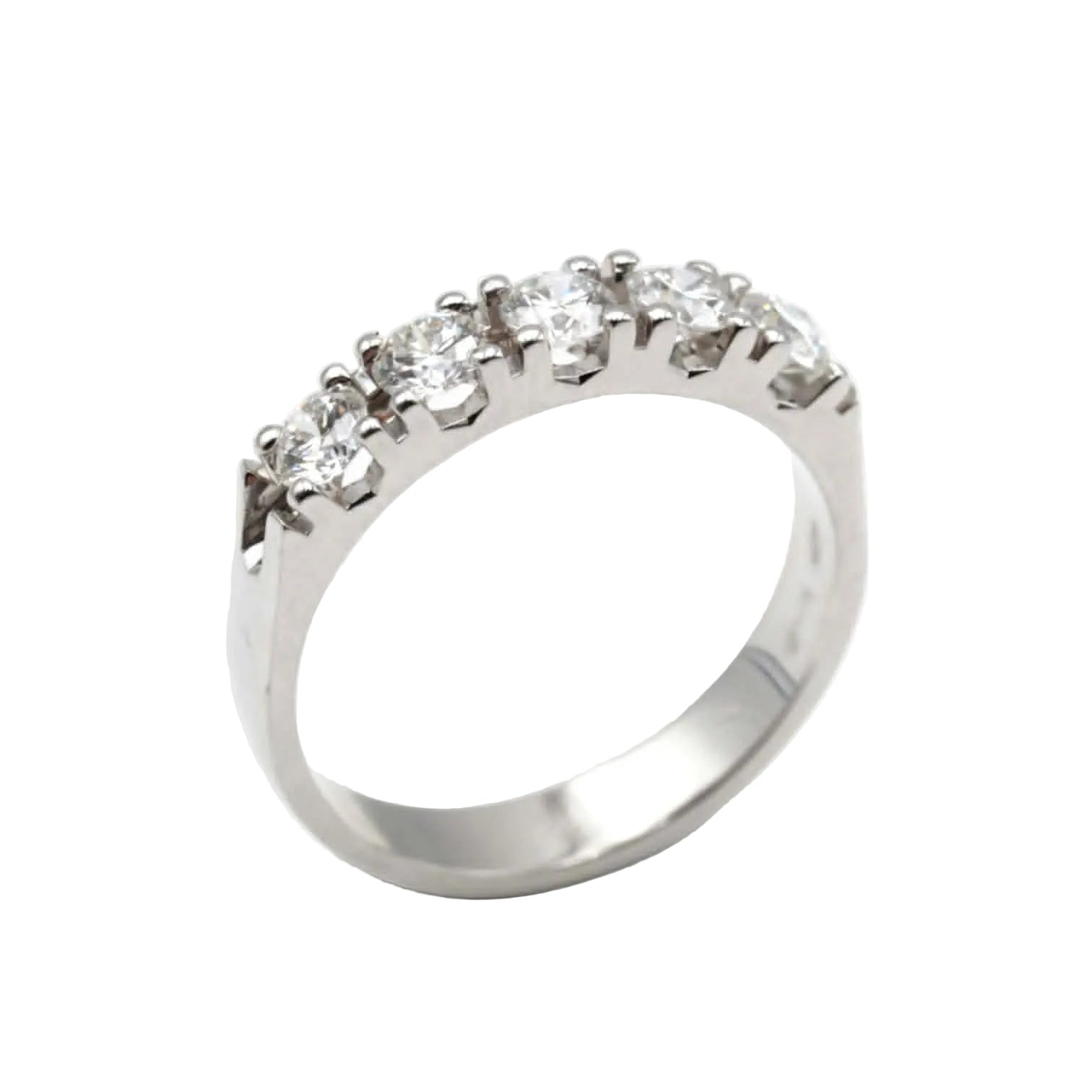 Anello Riviera 5 Pietre Oro Bianco 18Kt con Diamanti – Simmi Gioielli - Simmi Gioiellerie - Anelli
