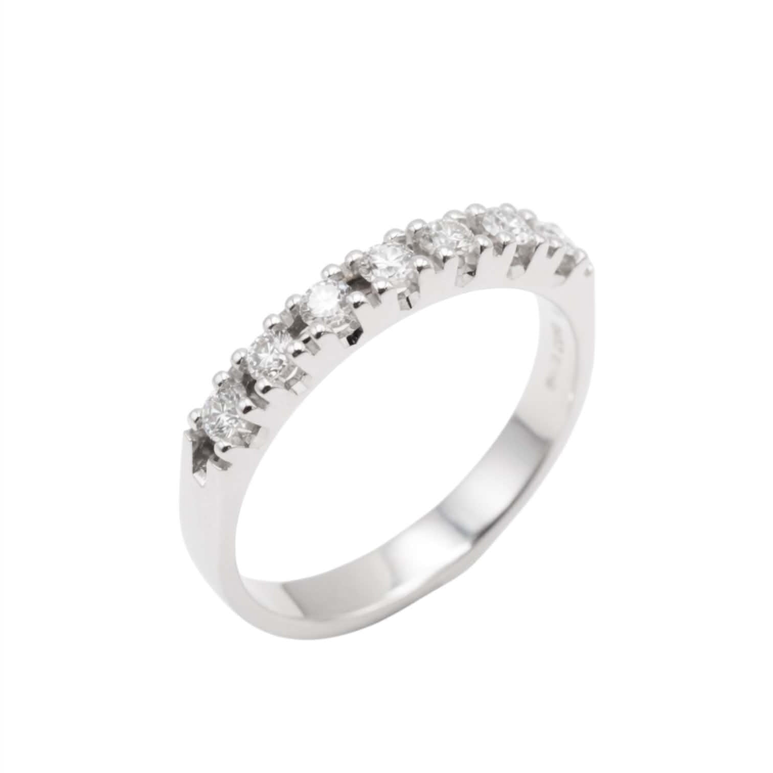 Anello Riviera 7 Pietre in Oro Bianco 18Kt con Diamanti – Simmi Gioielli - Simmi Gioiellerie - Anelli