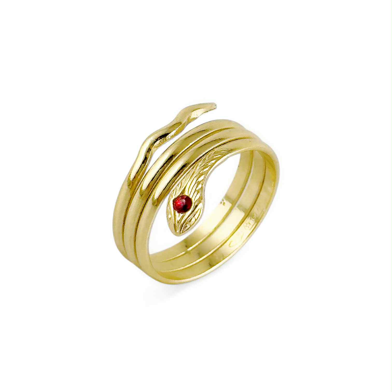 Anello serpente in oro giallo con rubino - Simmi Gioielli - Simmi Gioiellerie - Anelli