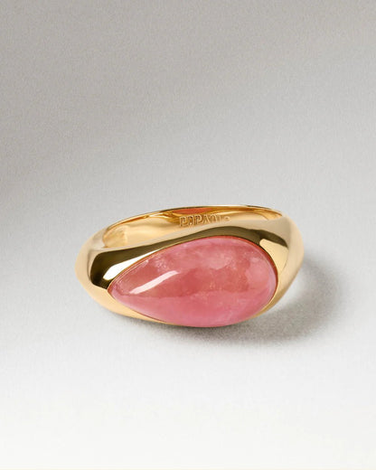 ANELLO SIGILLO LUNA CON RODOCROSITE - ANB1-E88-08 - Simmi Gioiellerie -Anelli