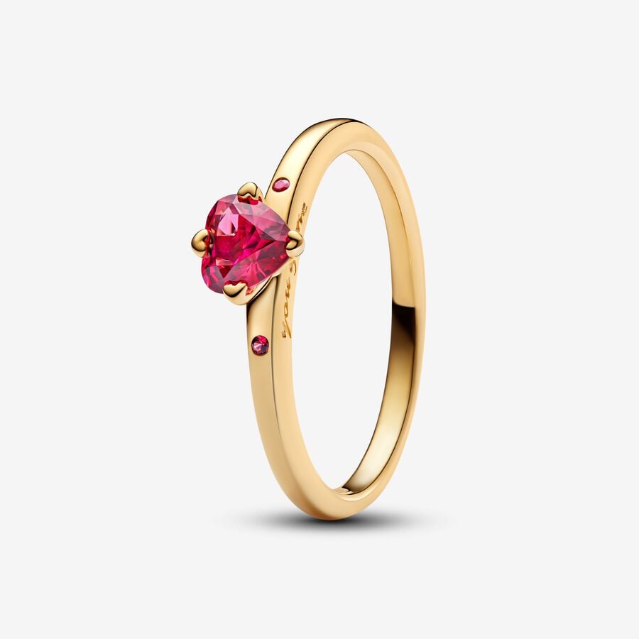 Anello Solitario Cuore Rosso - 166574C01 - Simmi Gioiellerie - Anelli