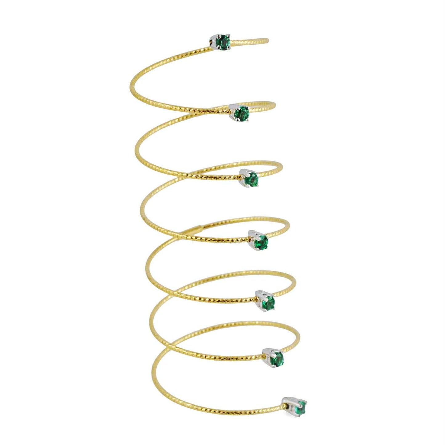 Anello spirale Andromeda in oro giallo con smeraldi - MagicWire - Simmi Gioiellerie - Anelli