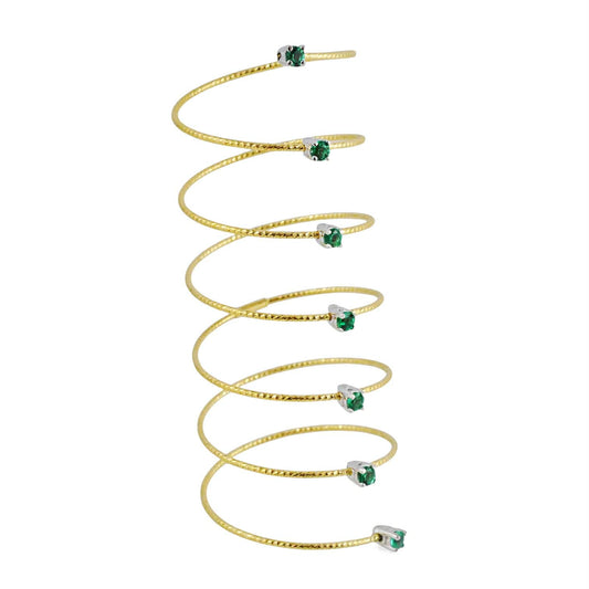 Anello spirale Andromeda in oro giallo con smeraldi - MagicWire - Simmi Gioiellerie - Anelli