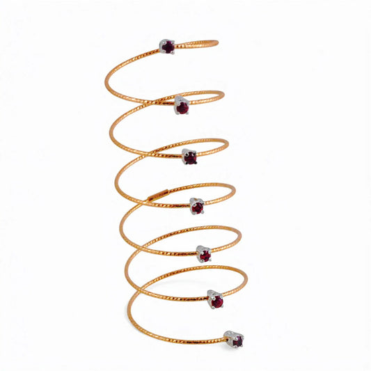 Anello spirale Andromeda in oro rosa con rubini - MagicWire - Simmi Gioiellerie - Anelli