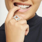 Anello Uno de 50 in argento 925 placcato con quattro forme organiche intrecciate - ANI0863 - Simmi Gioiellerie - Anelli