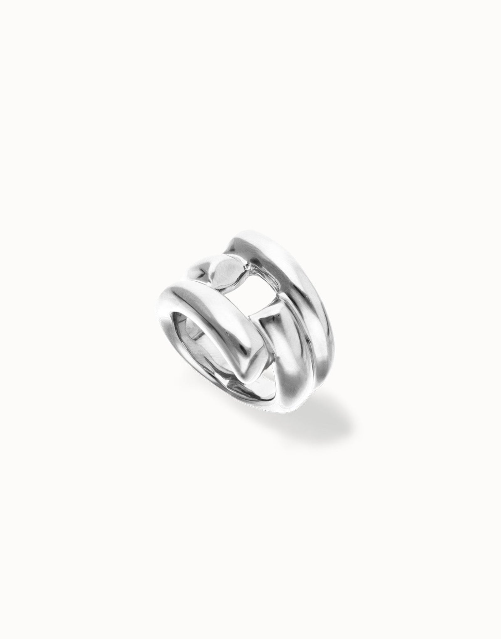 Anello Uno de 50 in argento 925 placcato con quattro forme organiche intrecciate - ANI0863 - Simmi Gioiellerie - Anelli