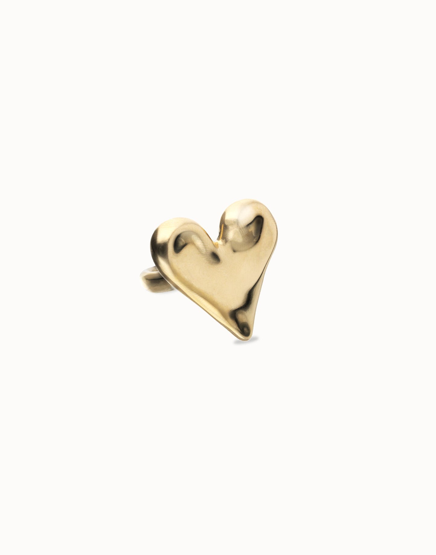 Anello Uno de 50 Maxi anello in oro 18k placcato a forma di cuore - ANI0865 - Simmi Gioiellerie - Anelli