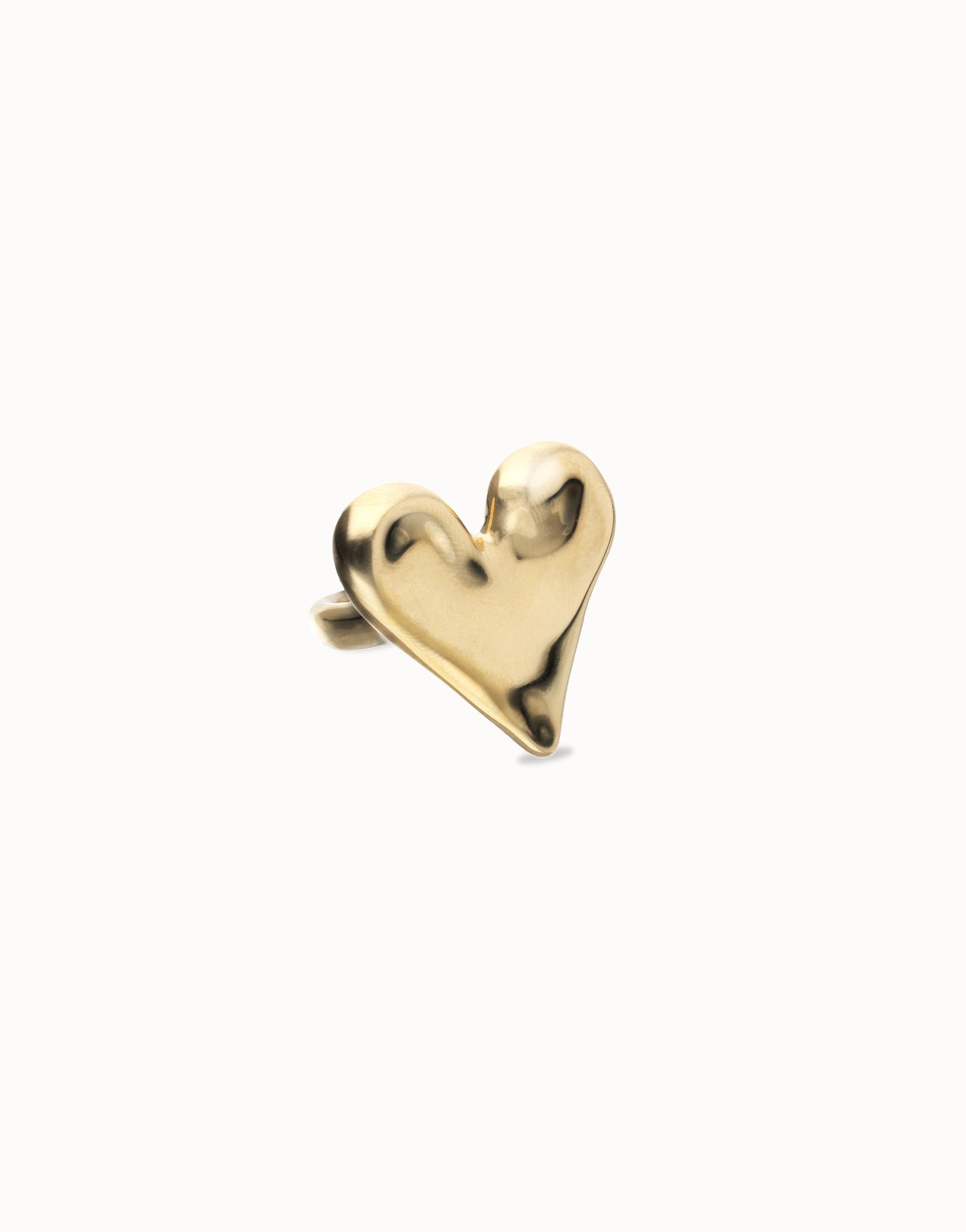 Anello Uno de 50 Maxi anello in oro 18k placcato a forma di cuore - ANI0865 - Simmi Gioiellerie - Anelli