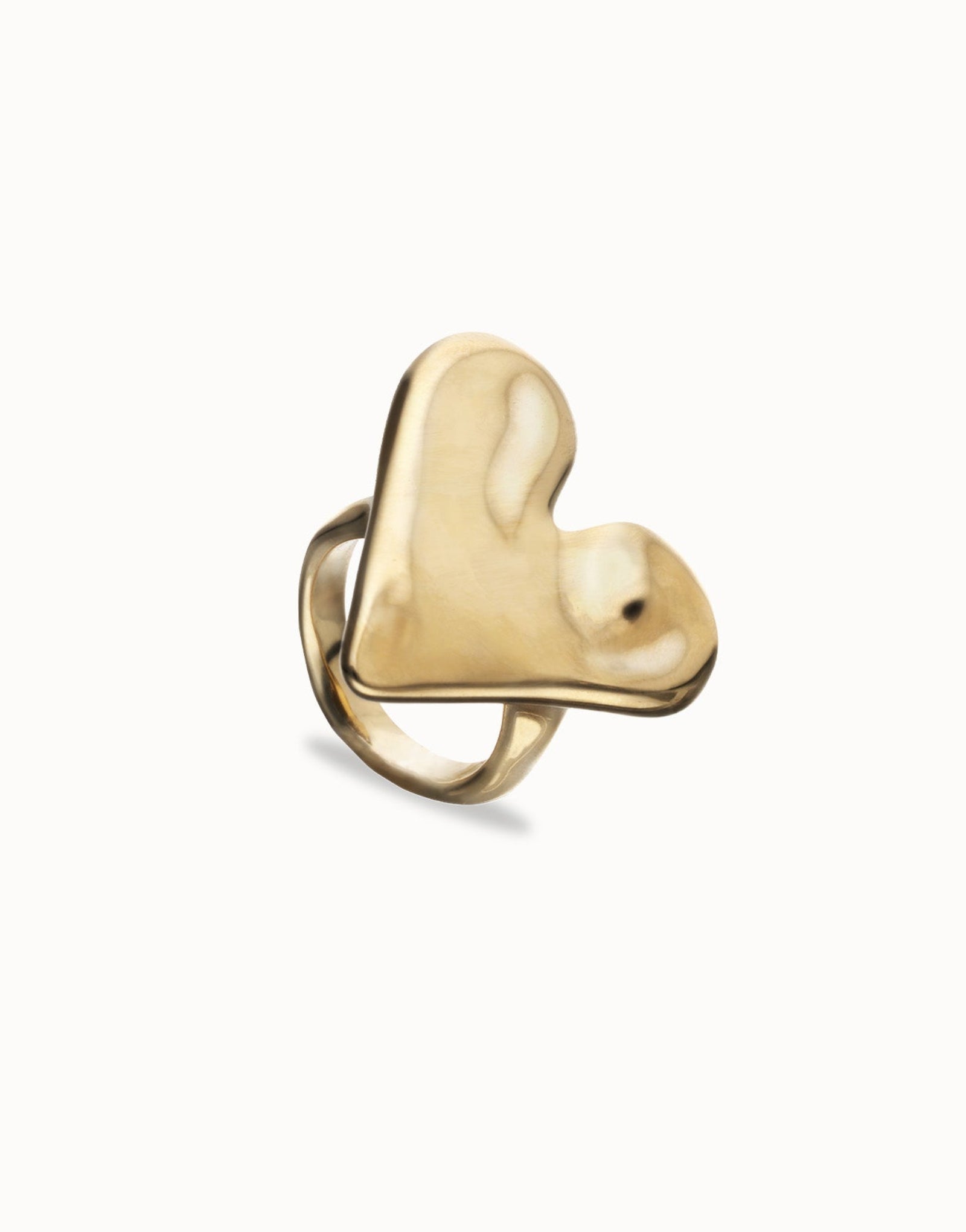 Anello Uno de 50 Maxi anello in oro 18k placcato a forma di cuore - ANI0865 - Simmi Gioiellerie - Anelli