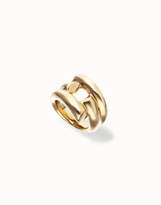 Anello Uno de 50 placcato in oro 18k con quattro forme organiche intrecciate - ANI0863 - Simmi Gioiellerie - Anelli