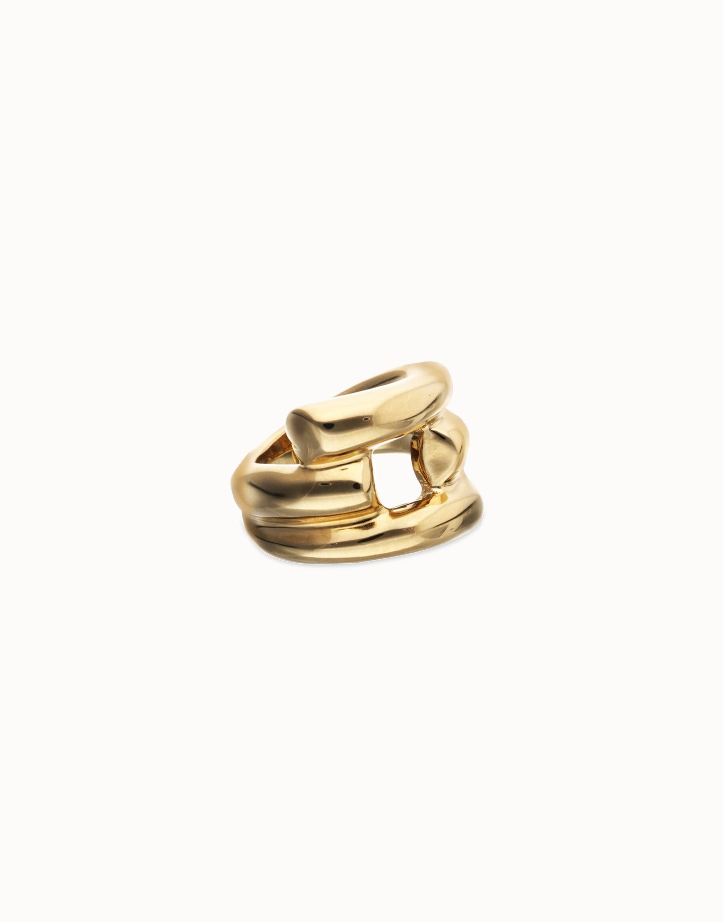 Anello Uno de 50 placcato in oro 18k con quattro forme organiche intrecciate - ANI0863 - Simmi Gioiellerie - Anelli